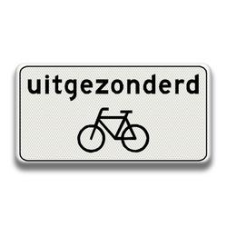 Verkeersbord RVV - OB52 Uitgezonderd fietsers